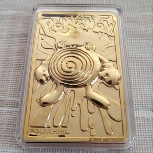 Pokemon Poliwhirl 23K Gold Plated Playing Card Burger King 1999